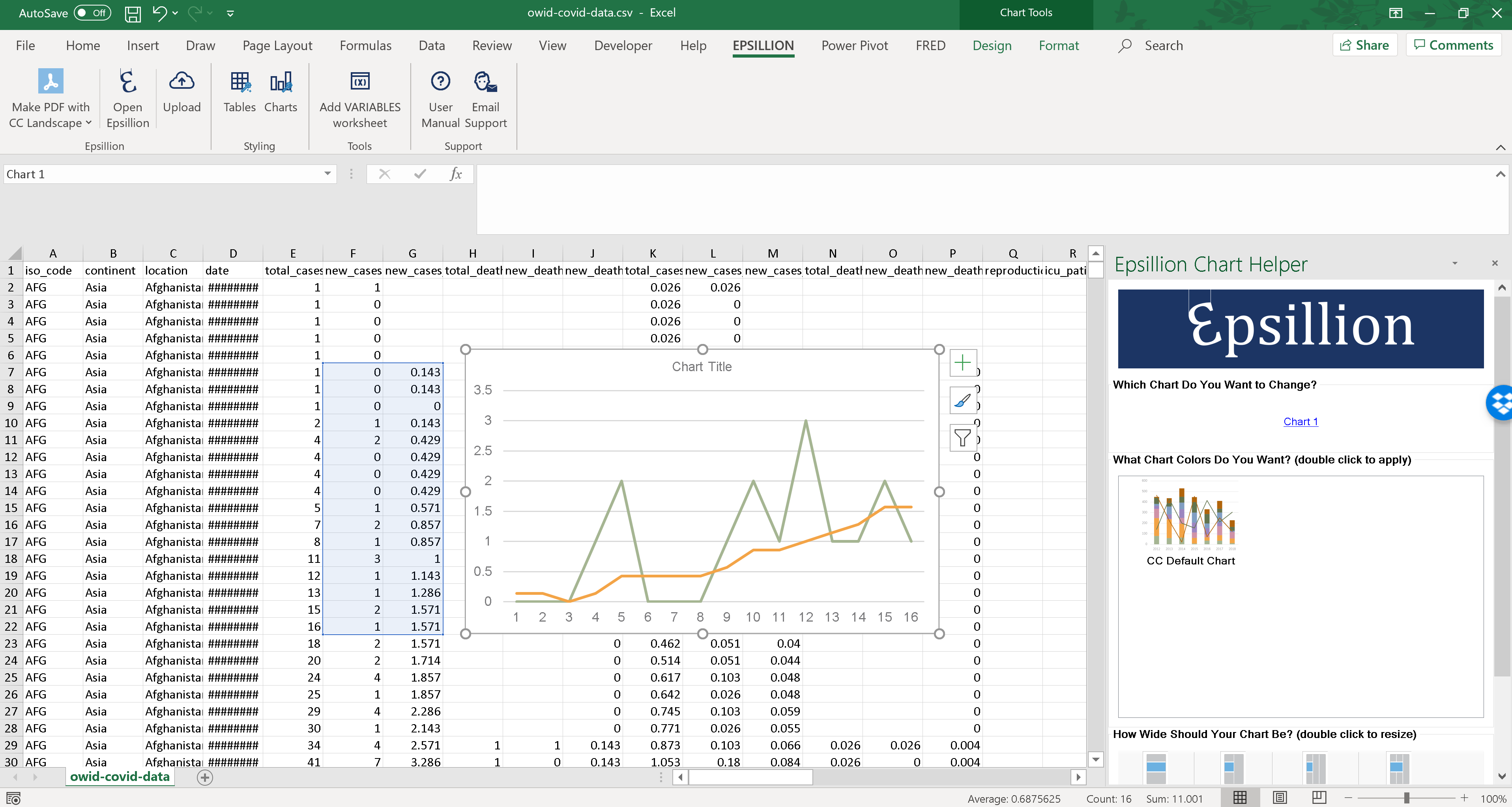 Screenshot of Epsillion Excel addin for document automation