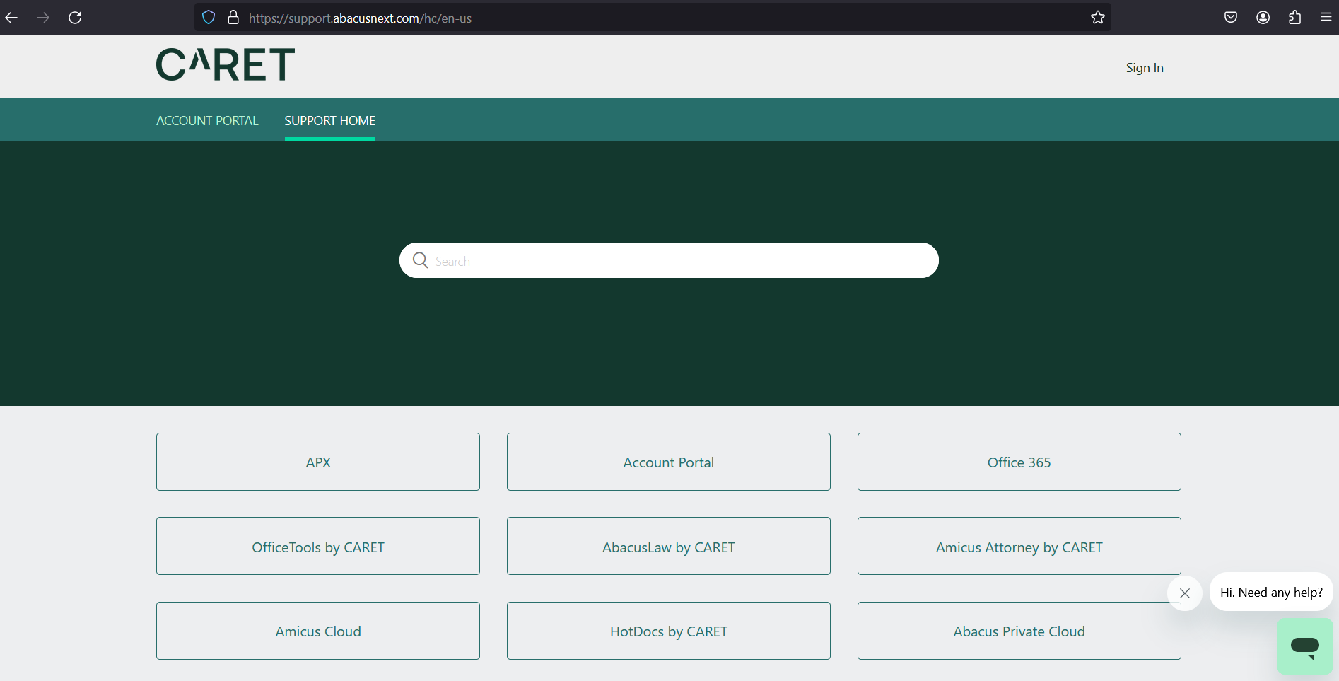 Screenshot of HotDocs document automation knowledge base